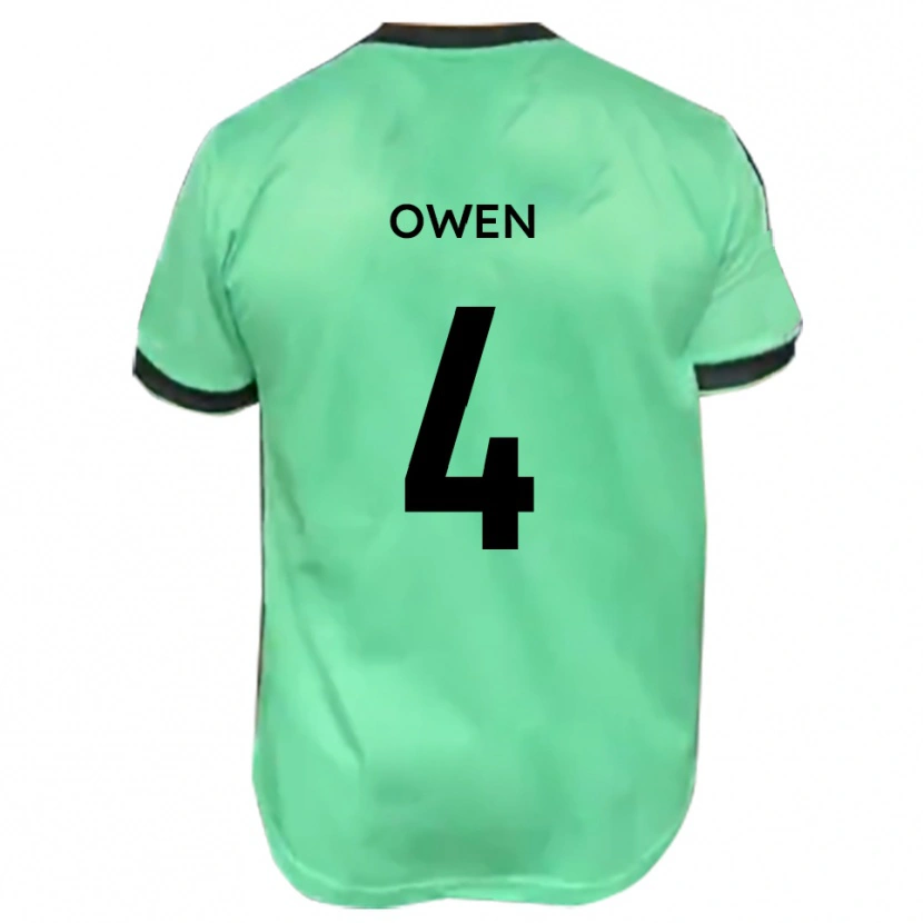 Danxen Donna Maglia Nathaniel Owen #4 Turchese Nero Kit Gara Away 2025/26 Maglietta