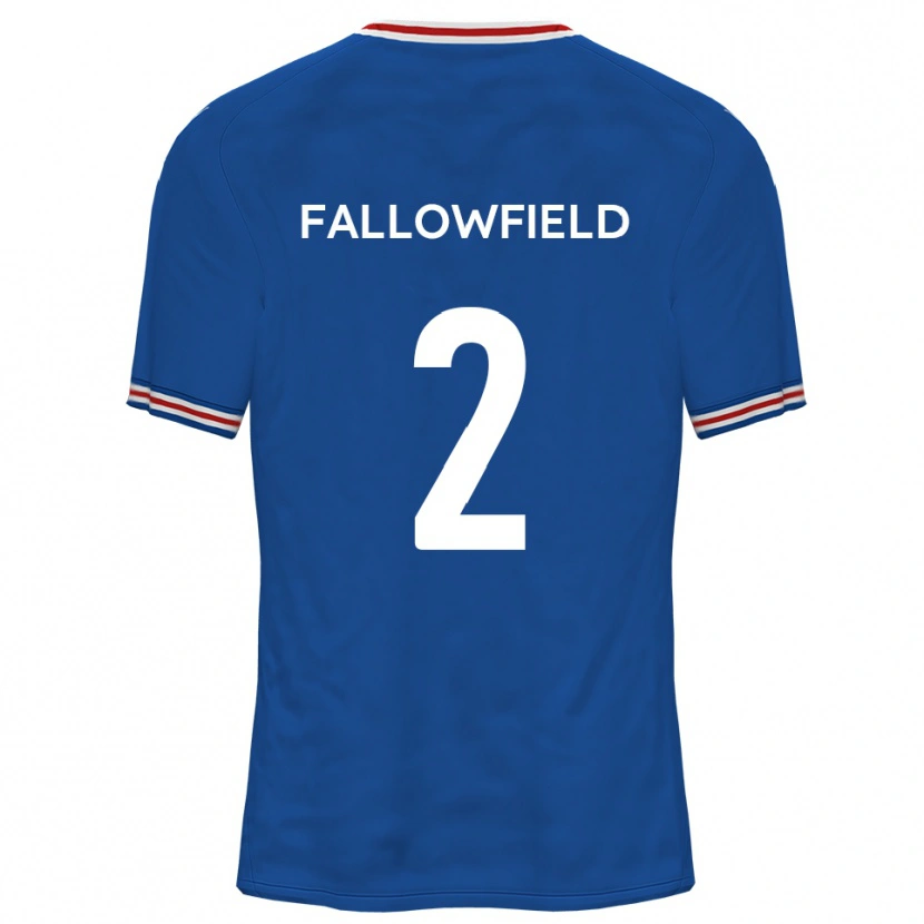 Danxen Donna Maglia Ryan Fallowfield #2 Blu Dodger Kit Gara Away 2025/26 Maglietta