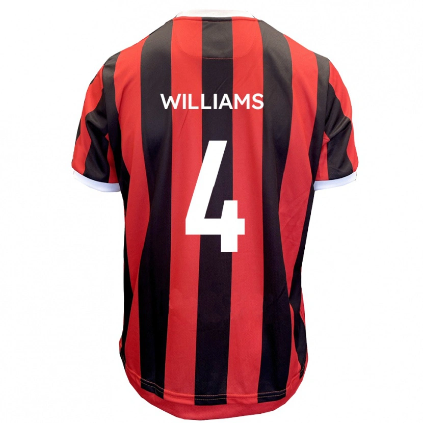 Danxen Donna Maglia Morgan Williams #4 Rosso Nero Kit Gara Away 2025/26 Maglietta