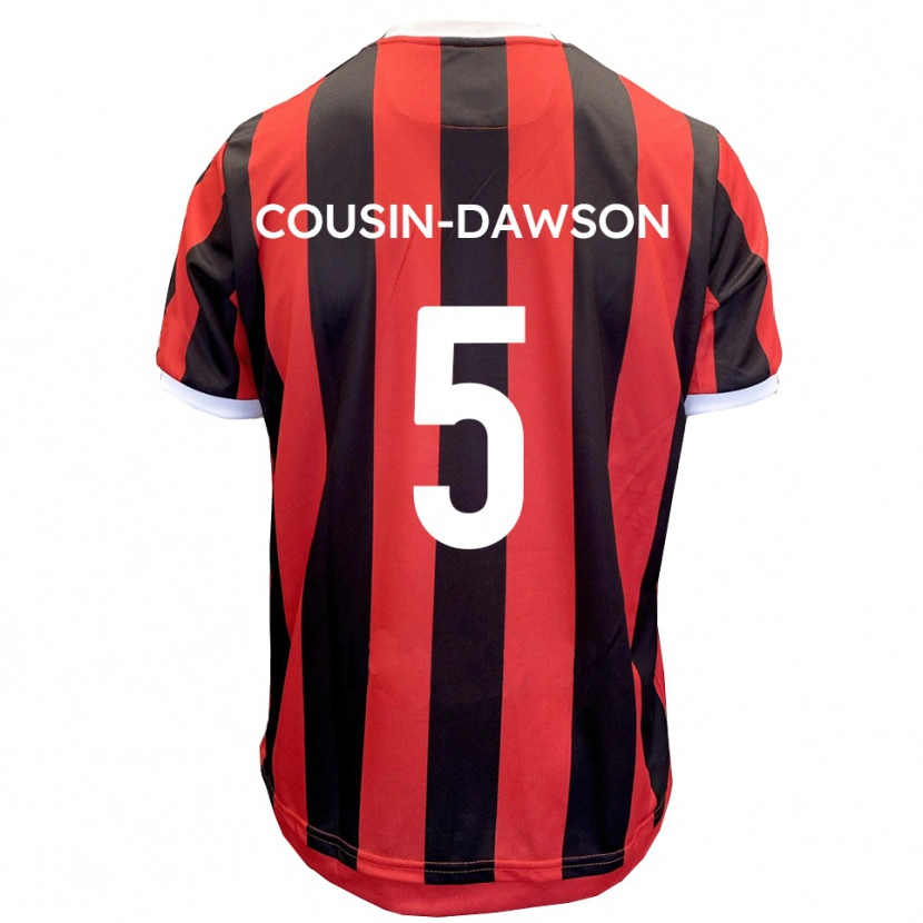 Danxen Donna Maglia Finn Cousin-Dawson #5 Rosso Nero Kit Gara Away 2025/26 Maglietta