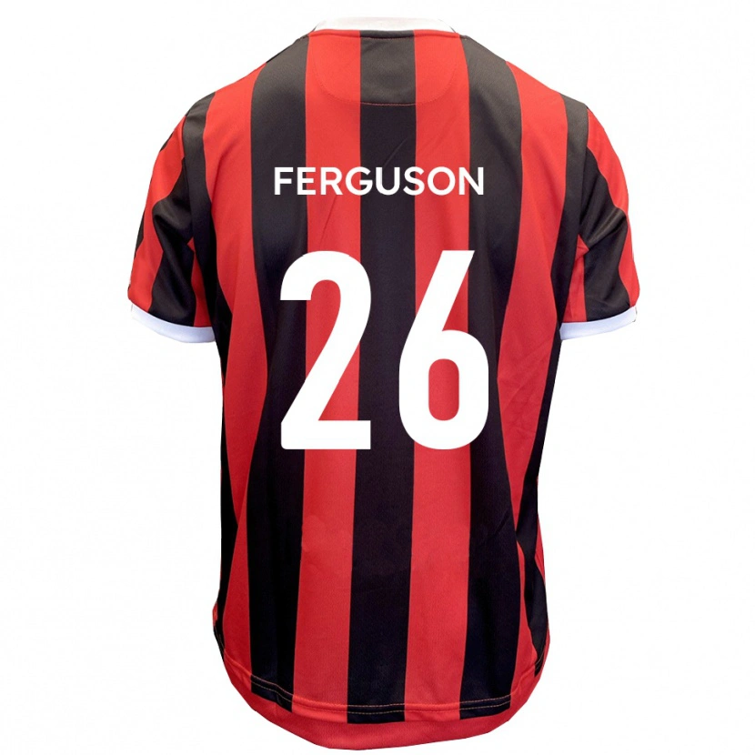 Danxen Donna Maglia Kyle Ferguson #26 Rosso Nero Kit Gara Away 2025/26 Maglietta