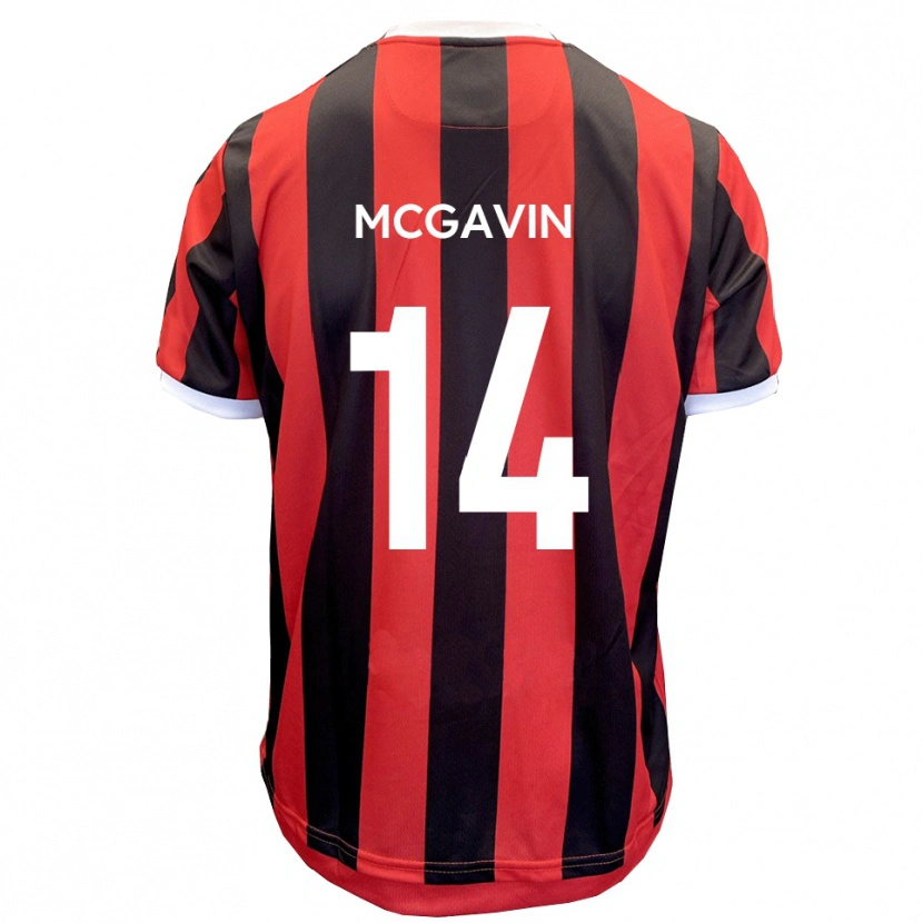 Danxen Donna Maglia Brett Mcgavin #14 Rosso Nero Kit Gara Away 2025/26 Maglietta