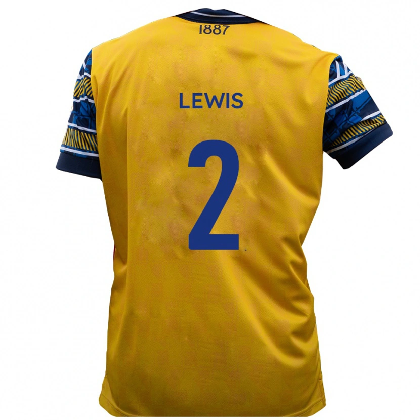 Danxen Donna Maglia Jack Lewis #2 Giallo Nero Kit Gara Away 2025/26 Maglietta