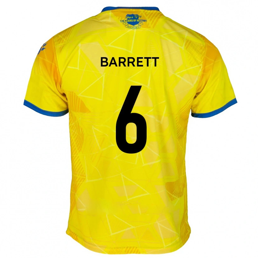 Danxen Donna Maglia Mason Barrett #6 Giallo Blu Kit Gara Away 2025/26 Maglietta