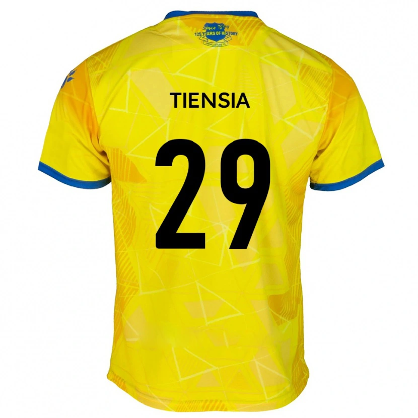 Danxen Donna Maglia Junior Tiensia #29 Giallo Blu Kit Gara Away 2025/26 Maglietta