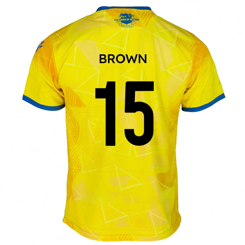 Danxen Donna Maglia Jed Brown #15 Giallo Blu Kit Gara Away 2025/26 Maglietta