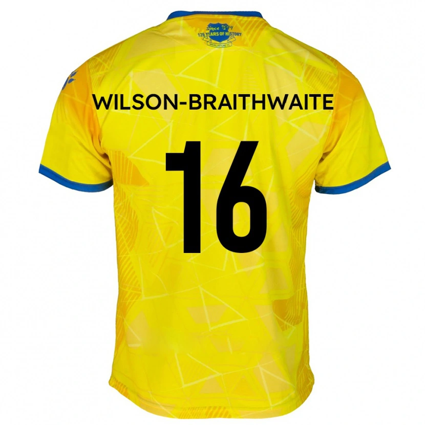Danxen Donna Maglia Makai Wilson-Braithwaite #16 Giallo Blu Kit Gara Away 2025/26 Maglietta