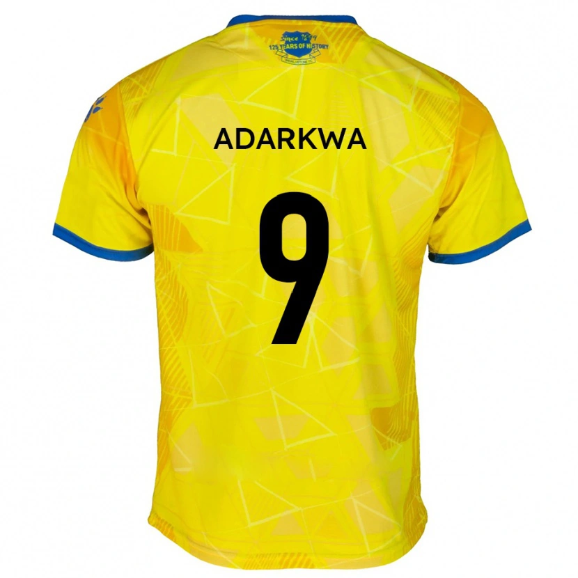 Danxen Donna Maglia Sean Adarkwa #9 Giallo Blu Kit Gara Away 2025/26 Maglietta