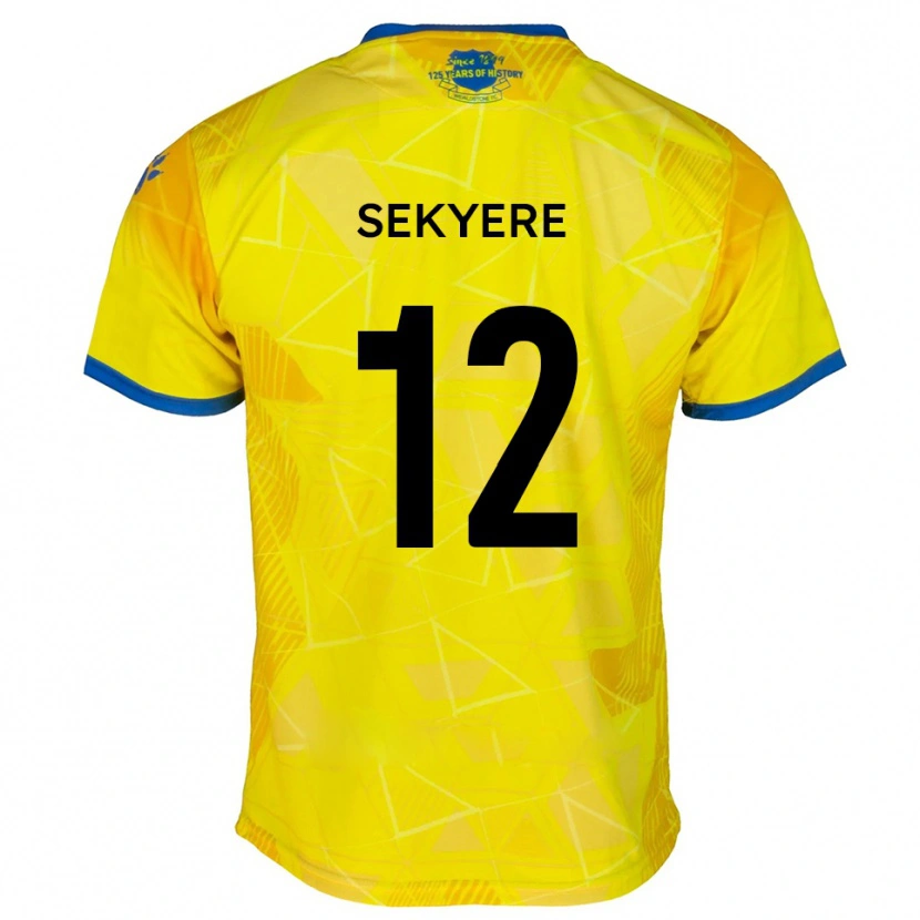 Danxen Donna Maglia Jeffrey Sekyere #12 Giallo Blu Kit Gara Away 2025/26 Maglietta