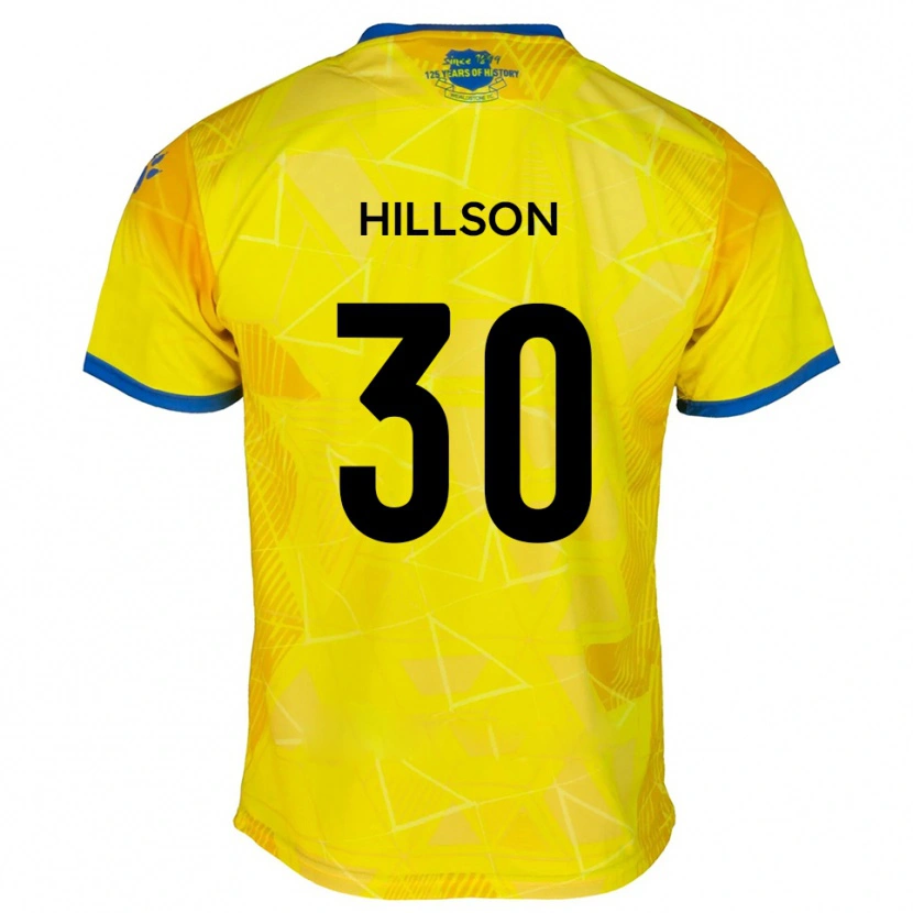 Danxen Donna Maglia James Hillson #30 Giallo Blu Kit Gara Away 2025/26 Maglietta