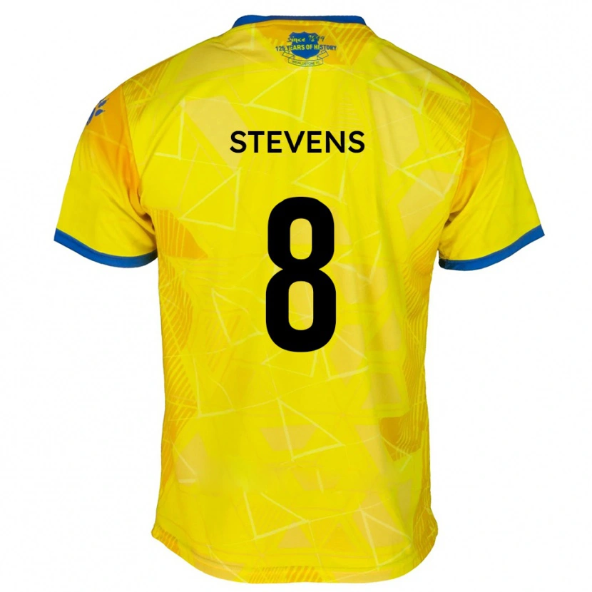Danxen Donna Maglia James Stevens #8 Giallo Blu Kit Gara Away 2025/26 Maglietta