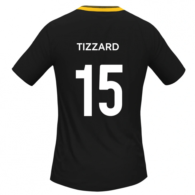 Danxen Donna Maglia Will Tizzard #15 Nero Giallo Kit Gara Away 2025/26 Maglietta
