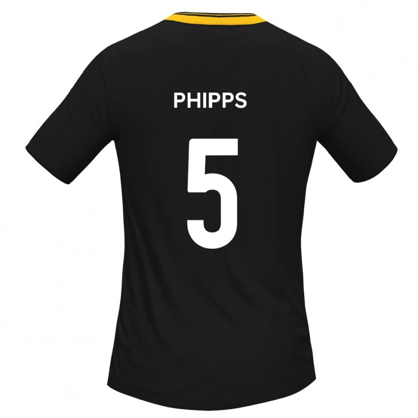 Danxen Donna Maglia Harry Phipps #5 Nero Giallo Kit Gara Away 2025/26 Maglietta