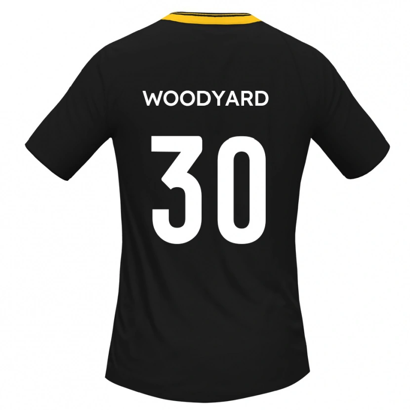 Danxen Donna Maglia Alex Woodyard #30 Nero Giallo Kit Gara Away 2025/26 Maglietta