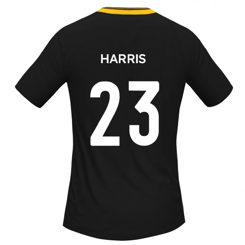 Danxen Donna Maglia Jayden Harris #23 Nero Giallo Kit Gara Away 2025/26 Maglietta
