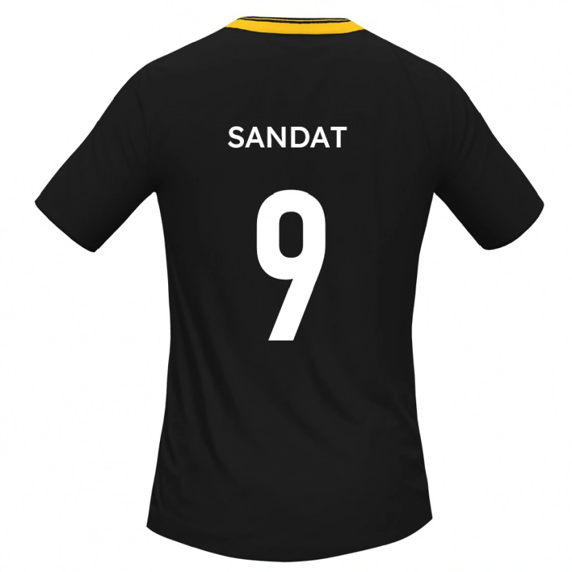 Danxen Donna Maglia Henry Sandat #9 Nero Giallo Kit Gara Away 2025/26 Maglietta