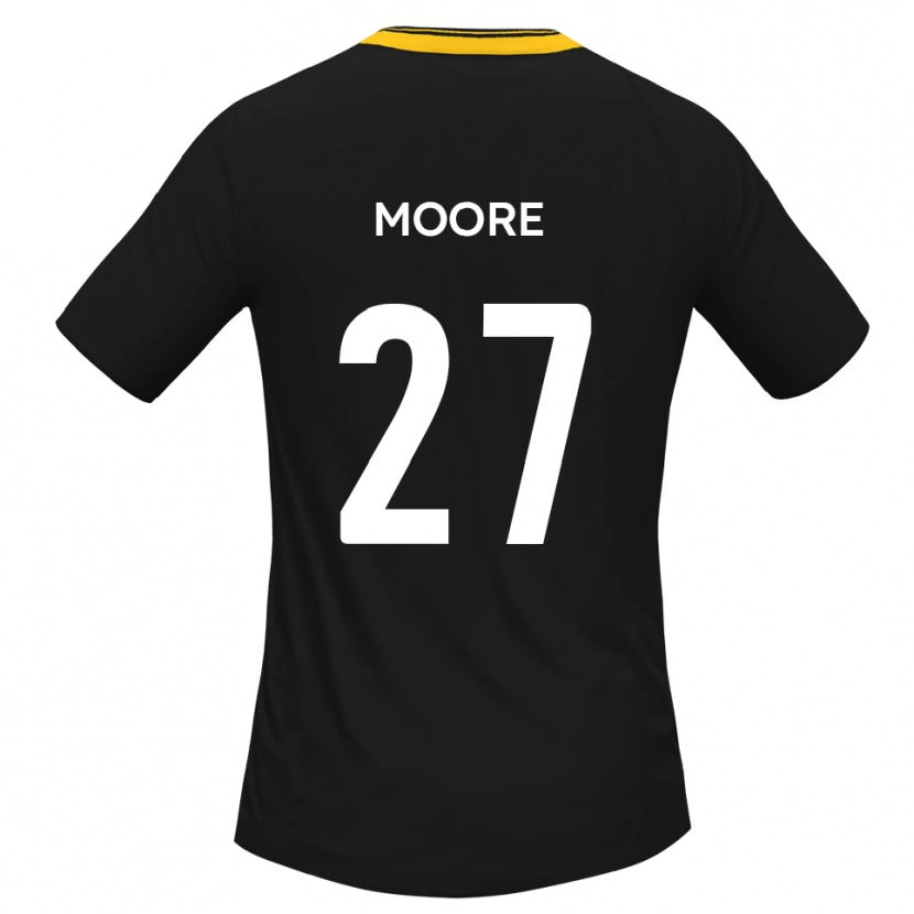 Danxen Donna Maglia Liam Moore #27 Nero Giallo Kit Gara Away 2025/26 Maglietta