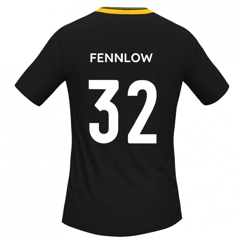 Danxen Donna Maglia James Fennlow #32 Nero Giallo Kit Gara Away 2025/26 Maglietta