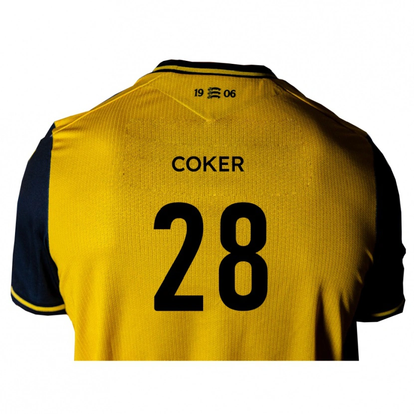 Danxen Donna Maglia Oliver Coker #28 Giallo Nero Kit Gara Away 2025/26 Maglietta