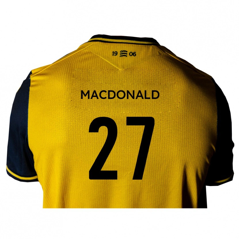 Danxen Donna Maglia Beau Macdonald #27 Giallo Nero Kit Gara Away 2025/26 Maglietta