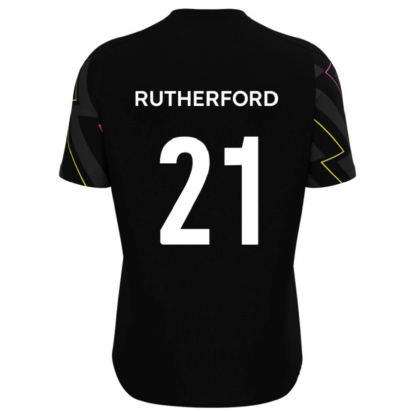 Danxen Donna Maglia Oscar Rutherford #21 Nero Grigio Kit Gara Away 2025/26 Maglietta