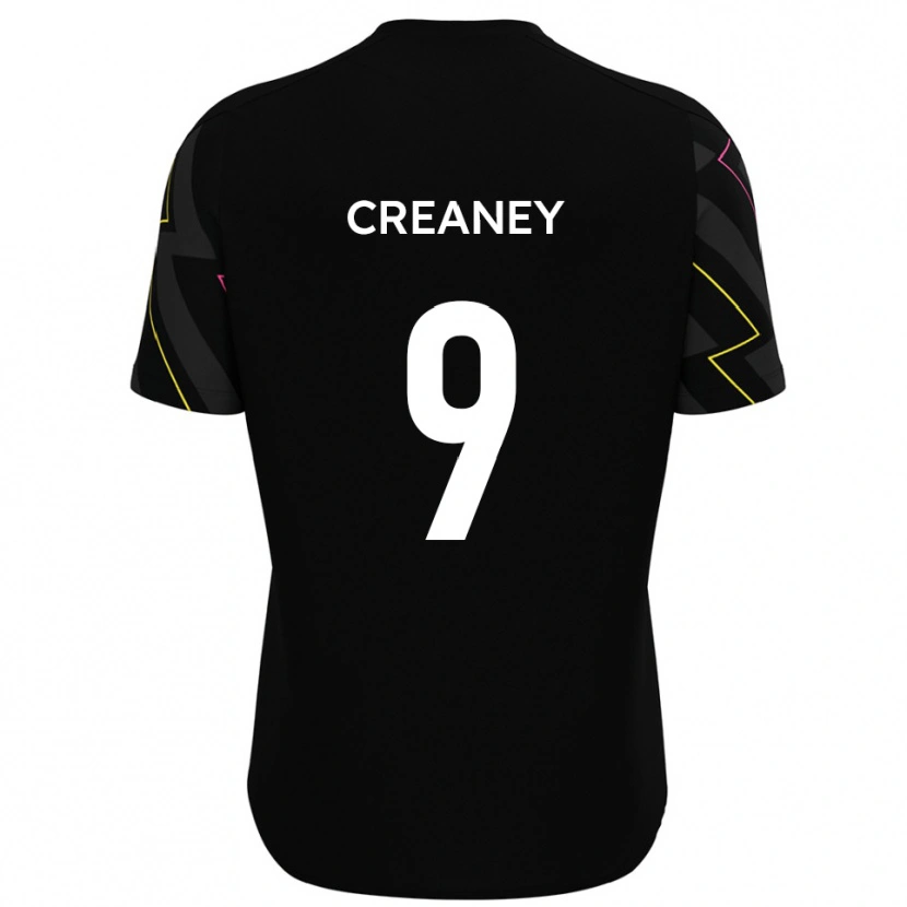 Danxen Donna Maglia Dan Creaney #9 Nero Grigio Kit Gara Away 2025/26 Maglietta