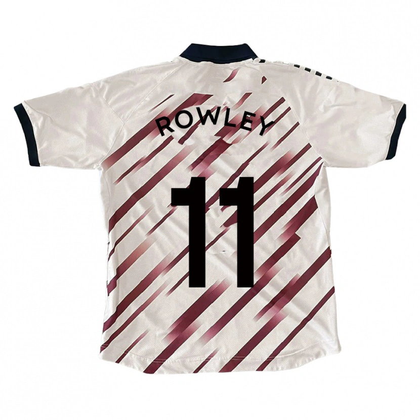 Danxen Donna Maglia Joe Rowley #11 Bianco Rosso Kit Gara Away 2025/26 Maglietta