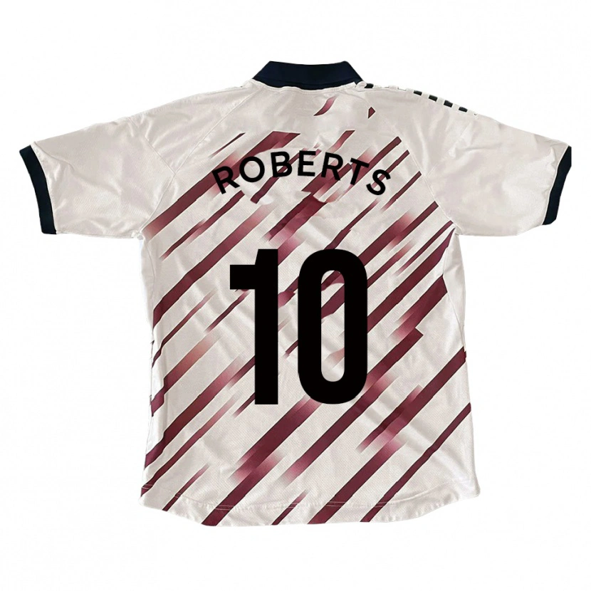 Danxen Donna Maglia Callum Roberts #10 Bianco Rosso Kit Gara Away 2025/26 Maglietta