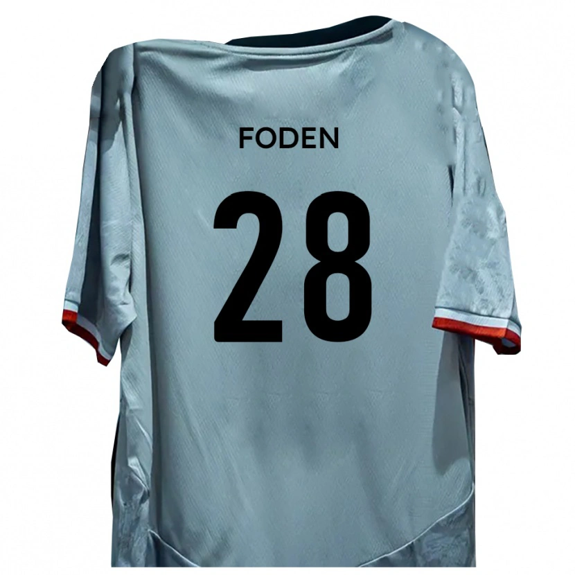 Danxen Donna Maglia Daniel Foden #28 Bianco Nero Kit Gara Away 2025/26 Maglietta