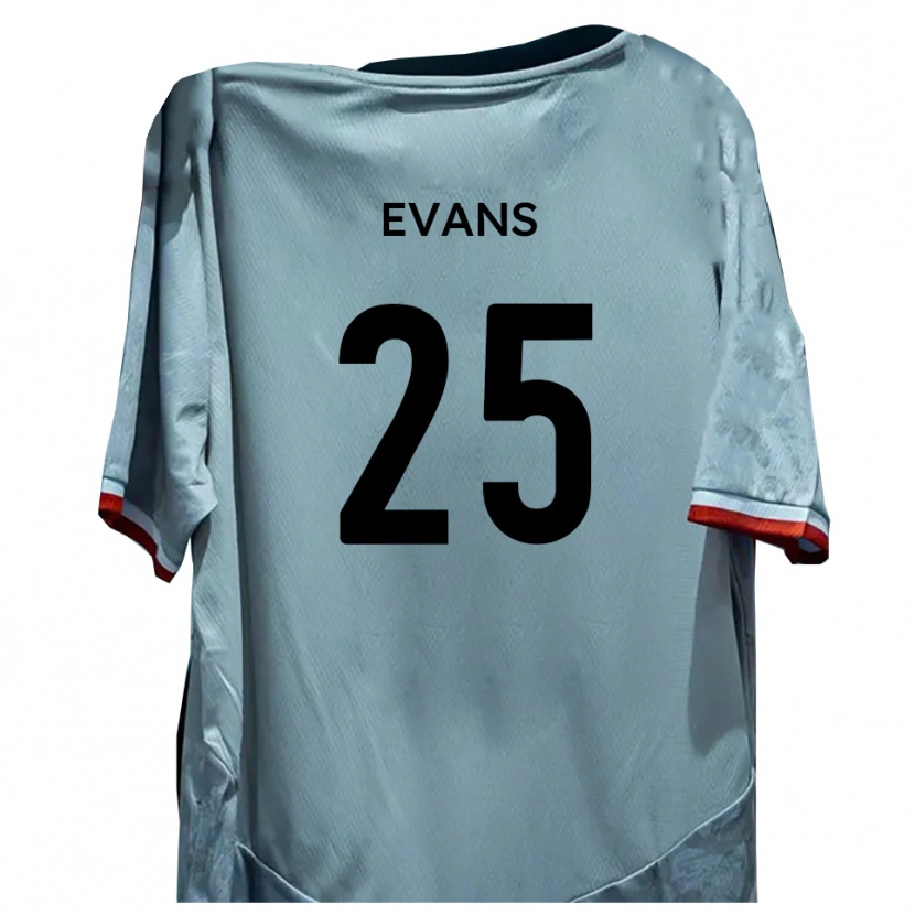 Danxen Donna Maglia Andy Evans #25 Bianco Nero Kit Gara Away 2025/26 Maglietta