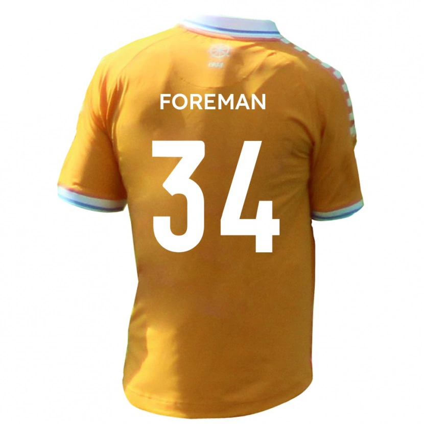 Danxen Donna Maglia Kian Foreman #34 Giallo Blu Kit Gara Away 2025/26 Maglietta