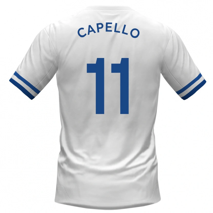 Danxen Donna Maglia Angelo Capello #11 Bianco Blu Kit Gara Away 2025/26 Maglietta