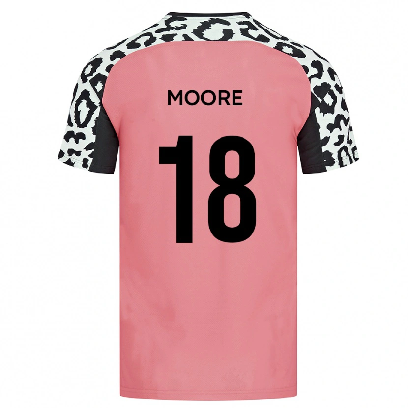 Danxen Donna Maglia Isaac Moore #18 Rosa Nero Kit Gara Away 2025/26 Maglietta