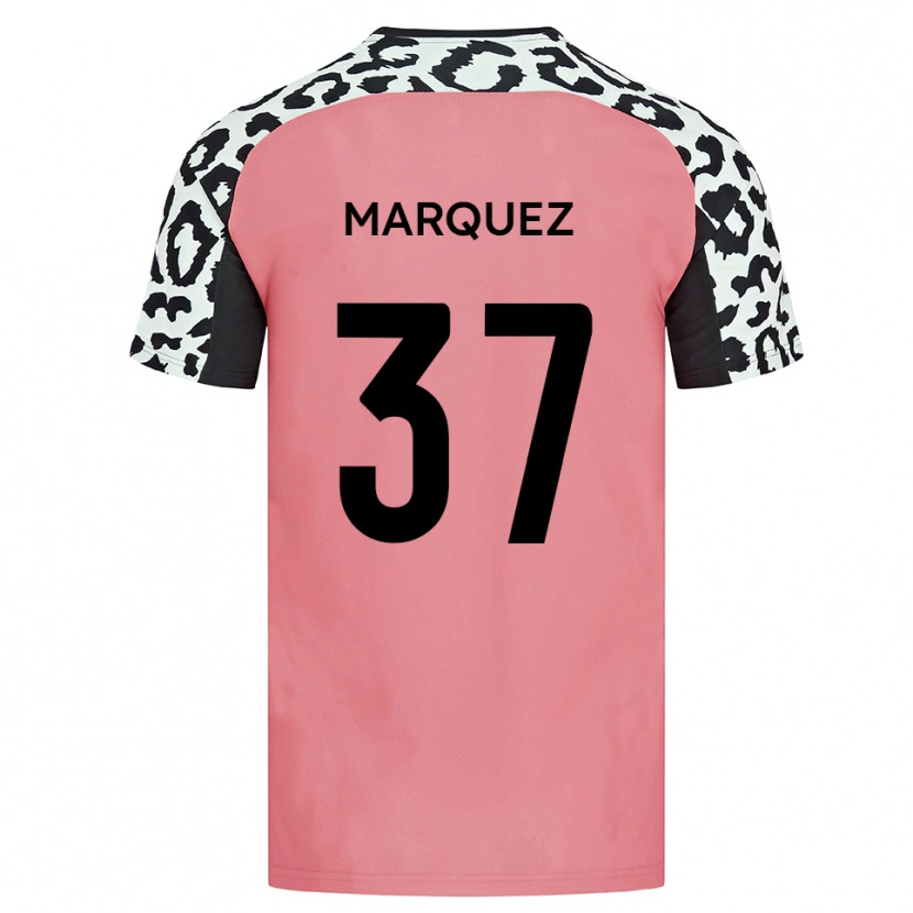 Danxen Donna Maglia Jose Marquez #37 Rosa Nero Kit Gara Away 2025/26 Maglietta