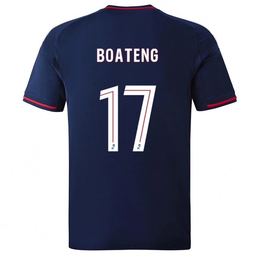 Danxen Donna Maglia Jerome Boateng #17 Blu Marino Rosso Kit Gara Away 2025/26 Maglietta