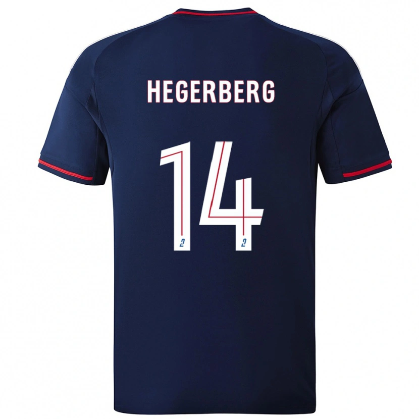 Danxen Donna Maglia Ada Hegerberg #14 Blu Marino Rosso Kit Gara Away 2025/26 Maglietta