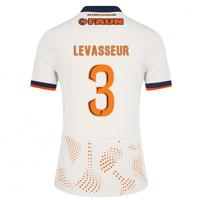 Danxen Donna Maglia Marie Levasseur #3 Bianco Arancione Kit Gara Away 2025/26 Maglietta