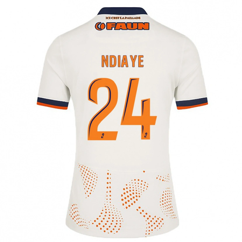 Danxen Donna Maglia Junior Ndiaye #24 Bianco Arancione Kit Gara Away 2025/26 Maglietta