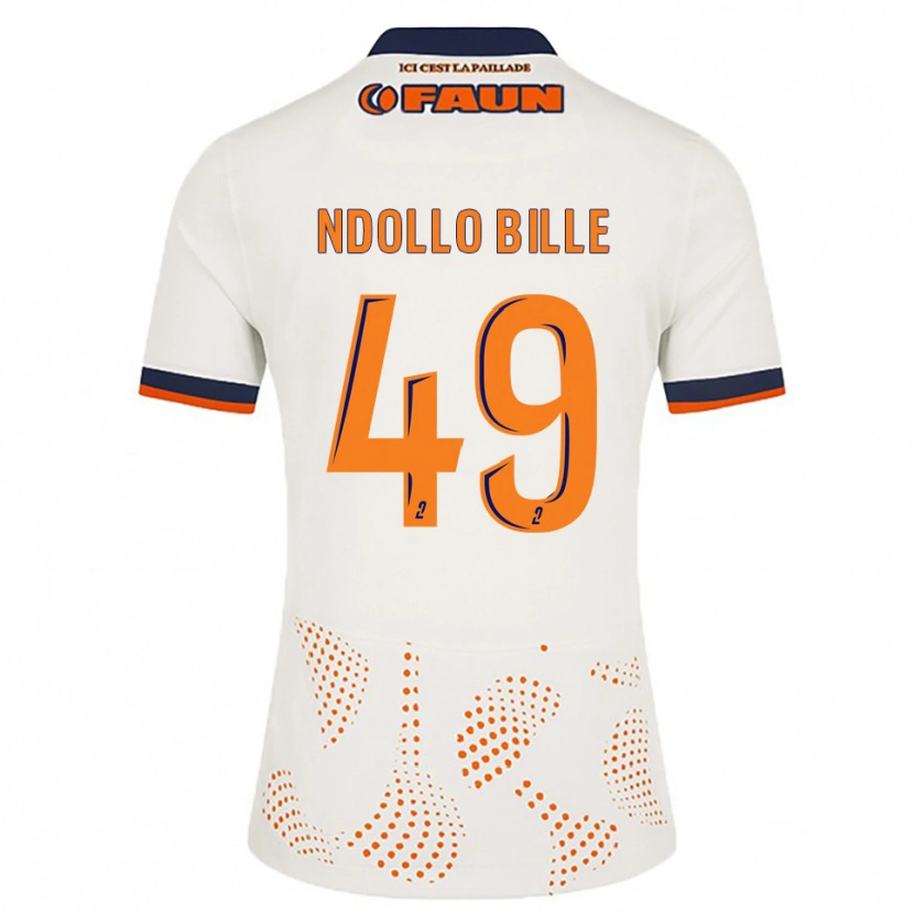 Danxen Donna Maglia Wilfried Ndollo Bille #49 Bianco Arancione Kit Gara Away 2025/26 Maglietta
