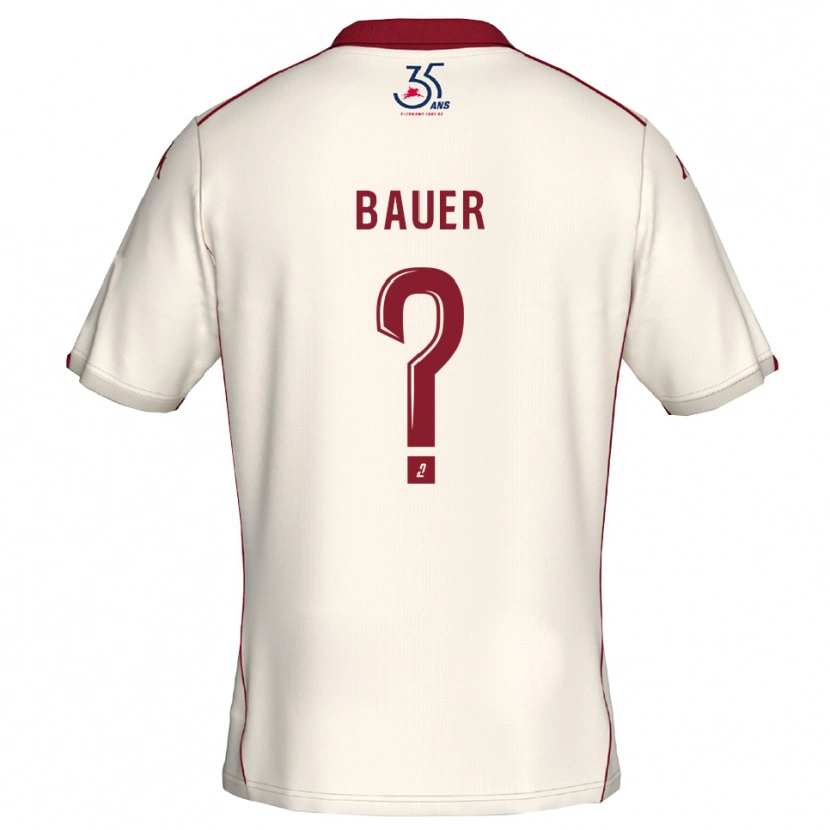 Danxen Donna Maglia Hugo Bauer #0 Bianco Bordeaux Kit Gara Away 2025/26 Maglietta