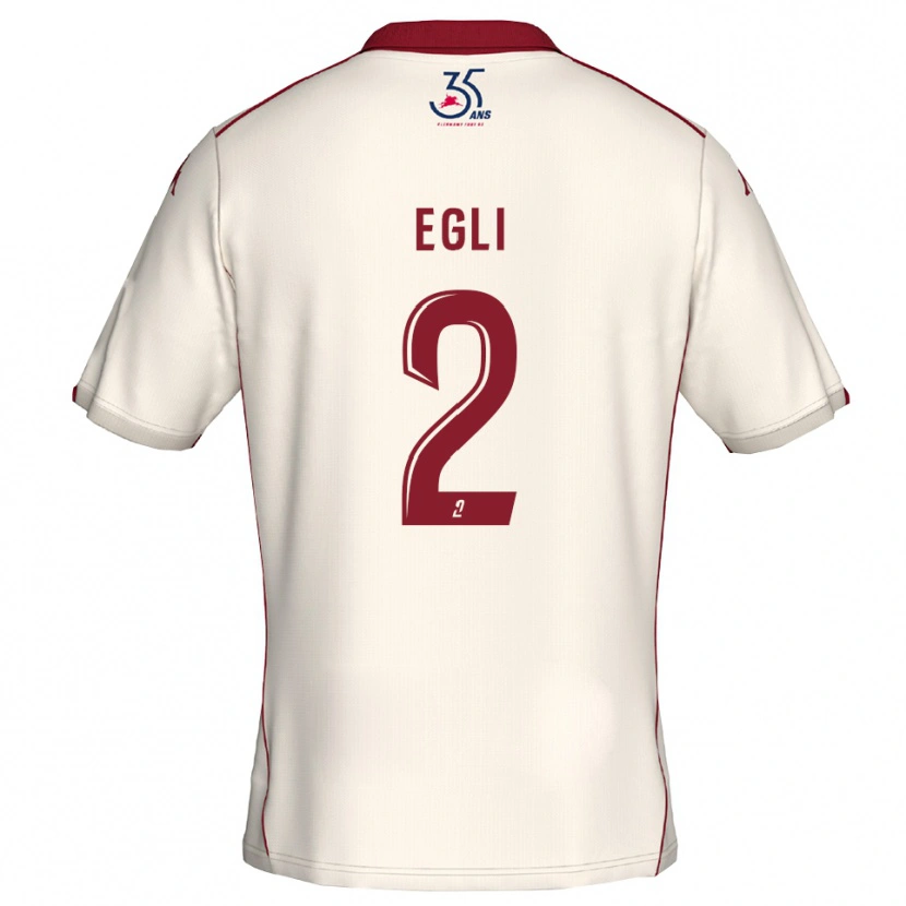 Danxen Donna Maglia Mattéo Egli #2 Bianco Bordeaux Kit Gara Away 2025/26 Maglietta