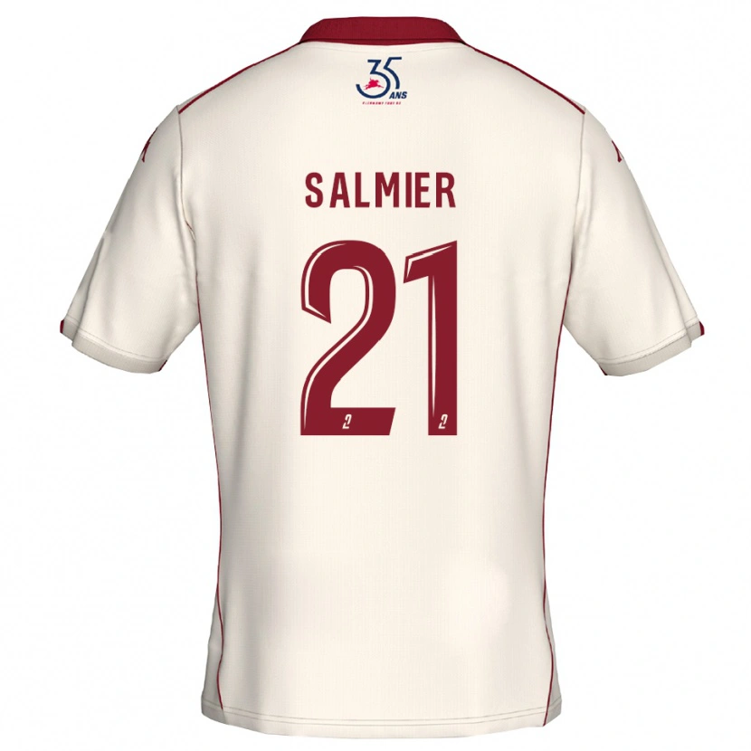 Danxen Donna Maglia Yoann Salmier #21 Bianco Bordeaux Kit Gara Away 2025/26 Maglietta