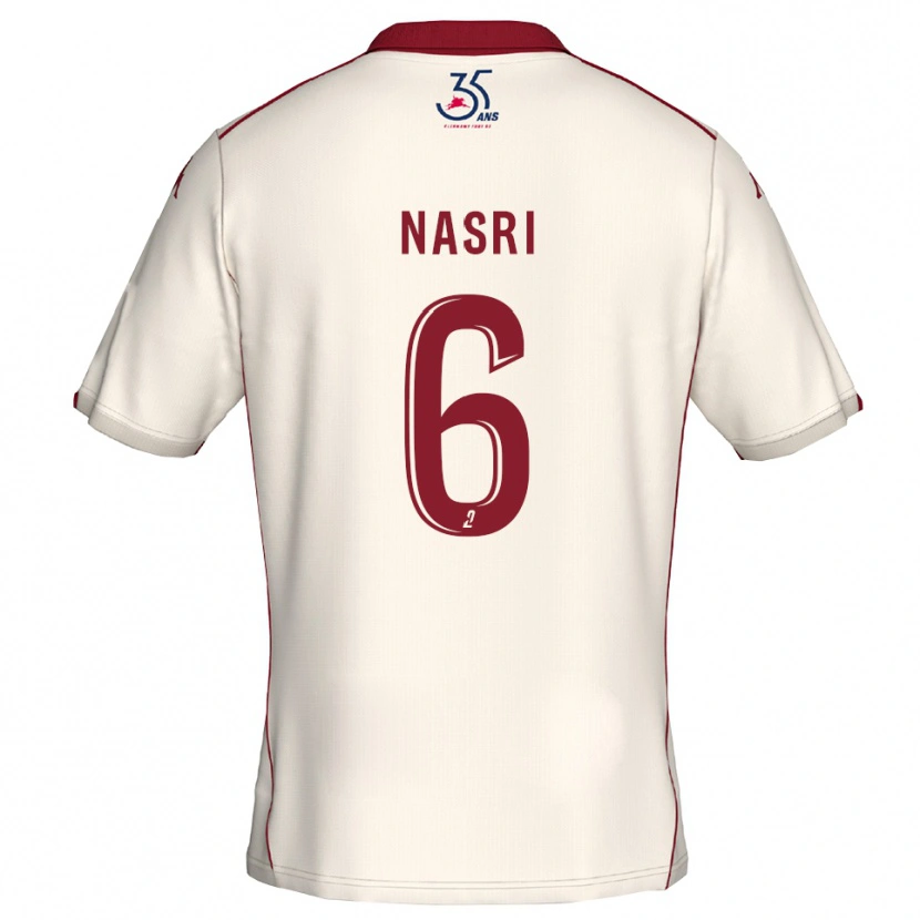 Danxen Donna Maglia Rayane Nasri #6 Bianco Bordeaux Kit Gara Away 2025/26 Maglietta