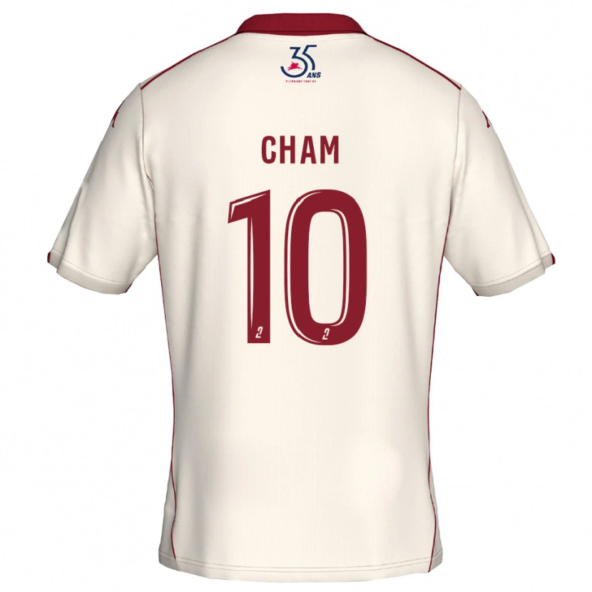 Danxen Donna Maglia Muhammed Cham #10 Bianco Bordeaux Kit Gara Away 2025/26 Maglietta
