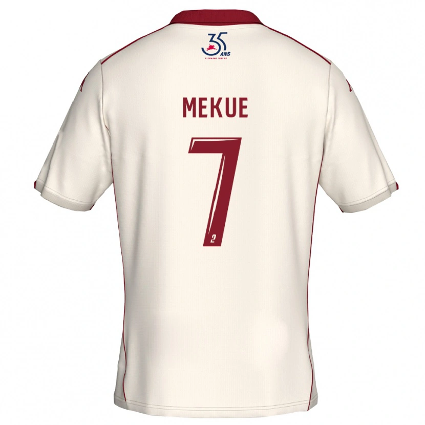 Danxen Donna Maglia Florian Mekue #7 Bianco Bordeaux Kit Gara Away 2025/26 Maglietta