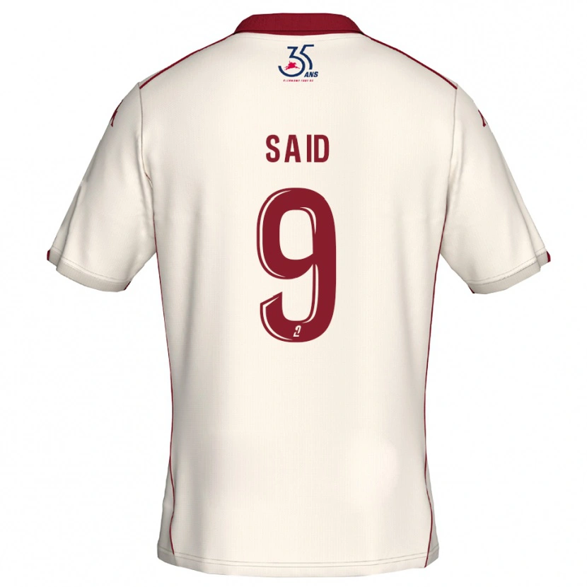 Danxen Donna Maglia Amine Saïd #9 Bianco Bordeaux Kit Gara Away 2025/26 Maglietta