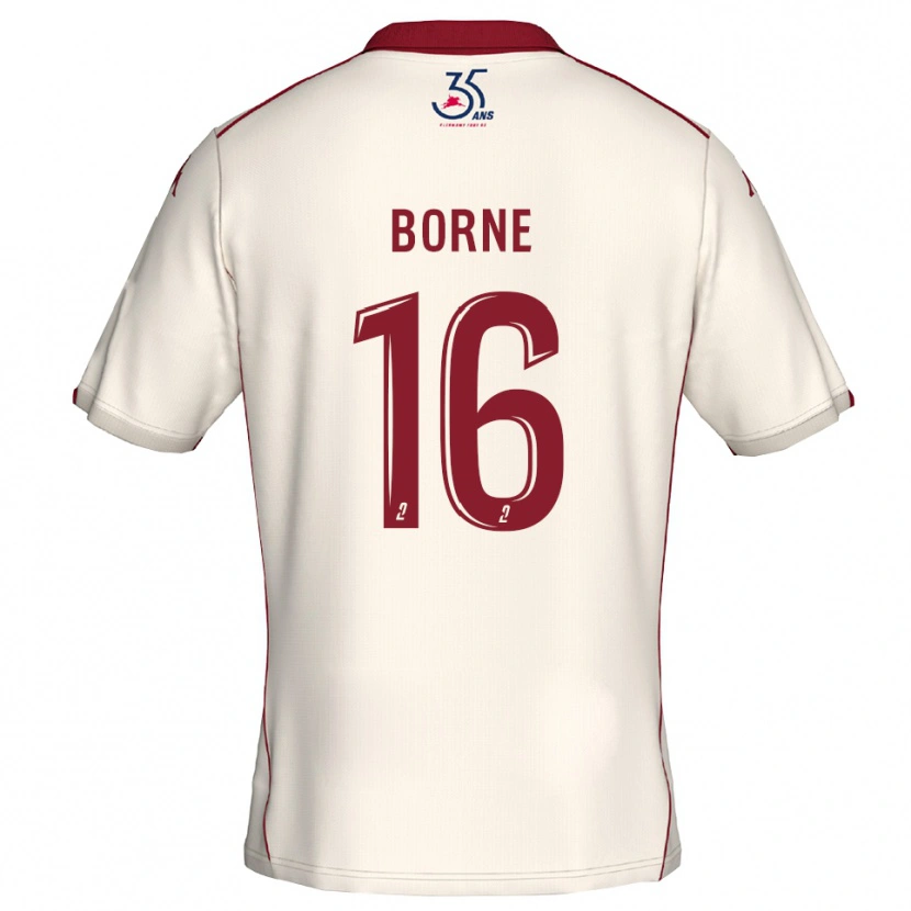 Danxen Donna Maglia Théo Borne #16 Bianco Bordeaux Kit Gara Away 2025/26 Maglietta