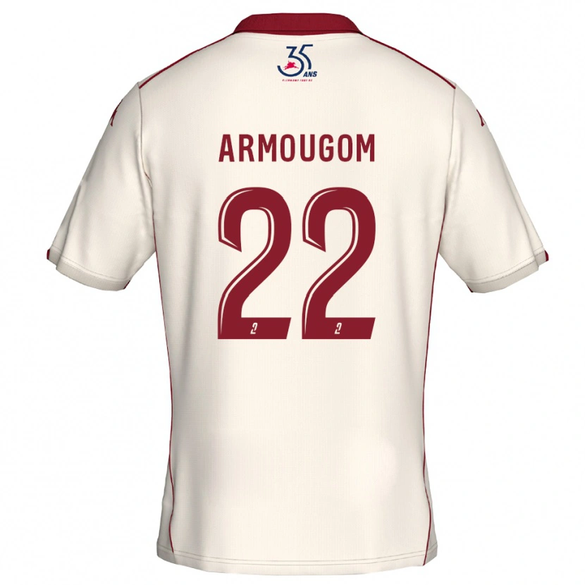 Danxen Donna Maglia Yoël Armougom #22 Bianco Bordeaux Kit Gara Away 2025/26 Maglietta