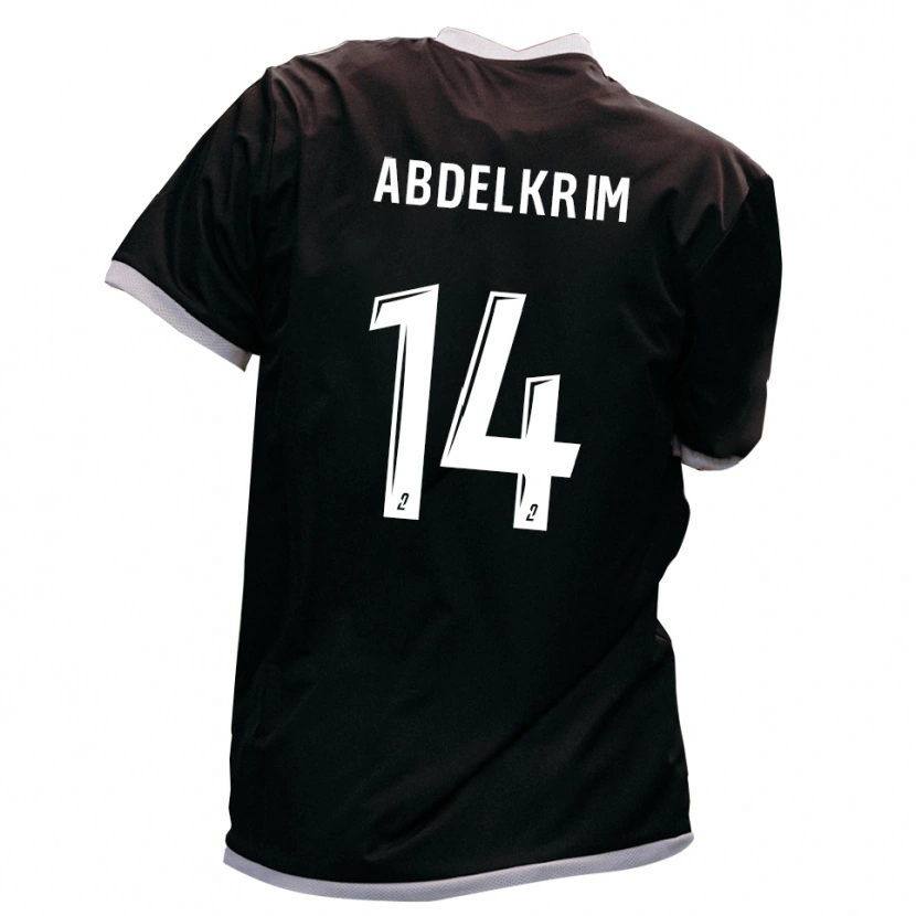 Danxen Donna Maglia Iliès Abdelkrim #14 Nero Oro Kit Gara Away 2025/26 Maglietta
