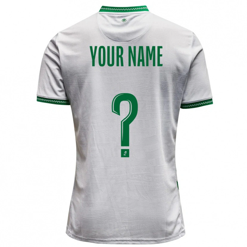 Danxen Donna Maglia Il Tuo Nome #0 Bianco Verde Kit Gara Away 2025/26 Maglietta